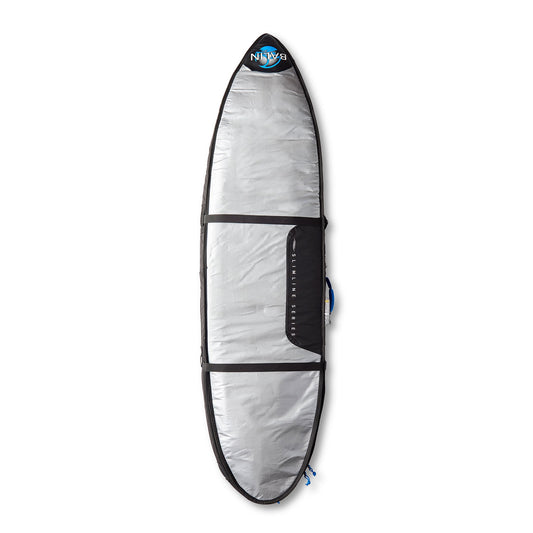 Balin UTE Double Surfboard Cover, silver side with black straps and padded handle