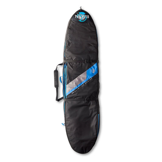 Balin Multi Bulky Surfboard Cover, black exterior with blue panels and carry handle