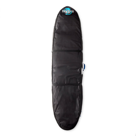 Balin Multi Bulky Surfboard Cover, black exterior panel with carry handle and outer straps