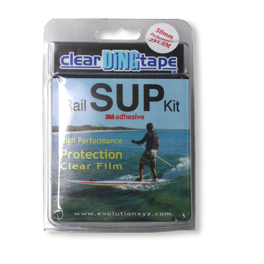 Ding Tape SUP Rail Protection Kit, front of Ding Tape SUP rail-kit retail packet
