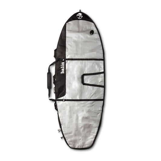 Balin SUP 36" Wide Board Bag, silver exterior with handles and shoulder strap