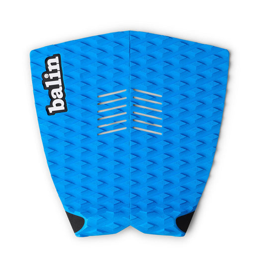 Balin Divide 2-Piece Deck Grip, top view of blue traction pad