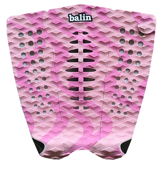 Balin Vibration 3-Piece Deck Grip, pink three-piece deck pad with textured surface and perforations