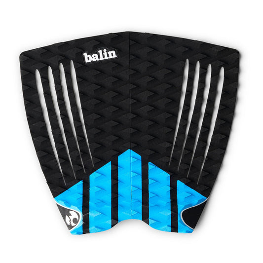 Balin Little Gripper 2-Piece Deck Grip, top view of black and blue traction pad