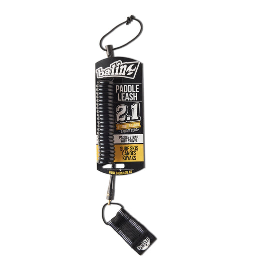 Balin Surf Ski Paddle Coil 8mm, packaged paddle coil with attachments visible