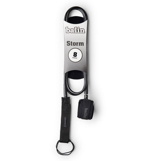 Balin Storm 10mm SUP Surf Leash, packaged leash with cuff and cord visible