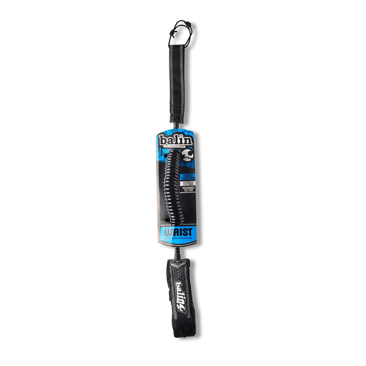 Balin Downwind / Foil Coil 8.0mm SUP Leash, packaged downwind foil coil with waist attachment visible