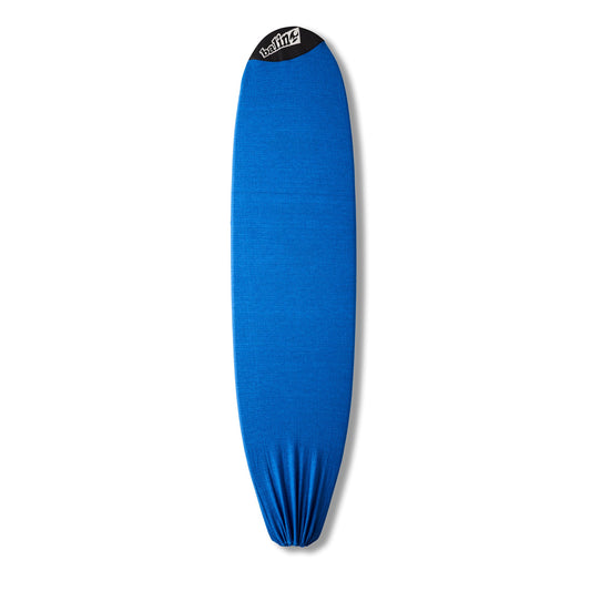 Balin Stretch Mini Mal / Longboard Cover, plain blue stretch fabric with rounded black nose panel