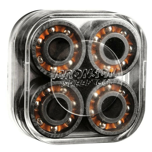 Bronson Speed Co. RAW Shieldless Skateboard Bearings 8 Pack
