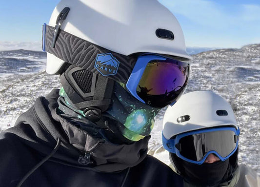 Carve Reverb snowboard helmet with padded ear muffs and goggle clips shed nine