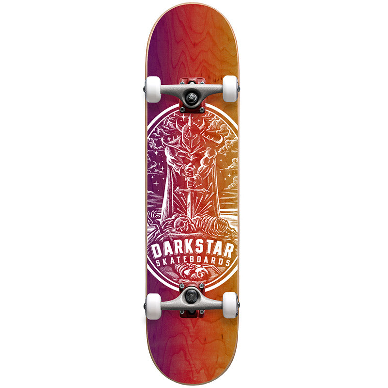 Darkstar Warrior Premium Youth 7.375 inch Complete Skateboard top view shed nine