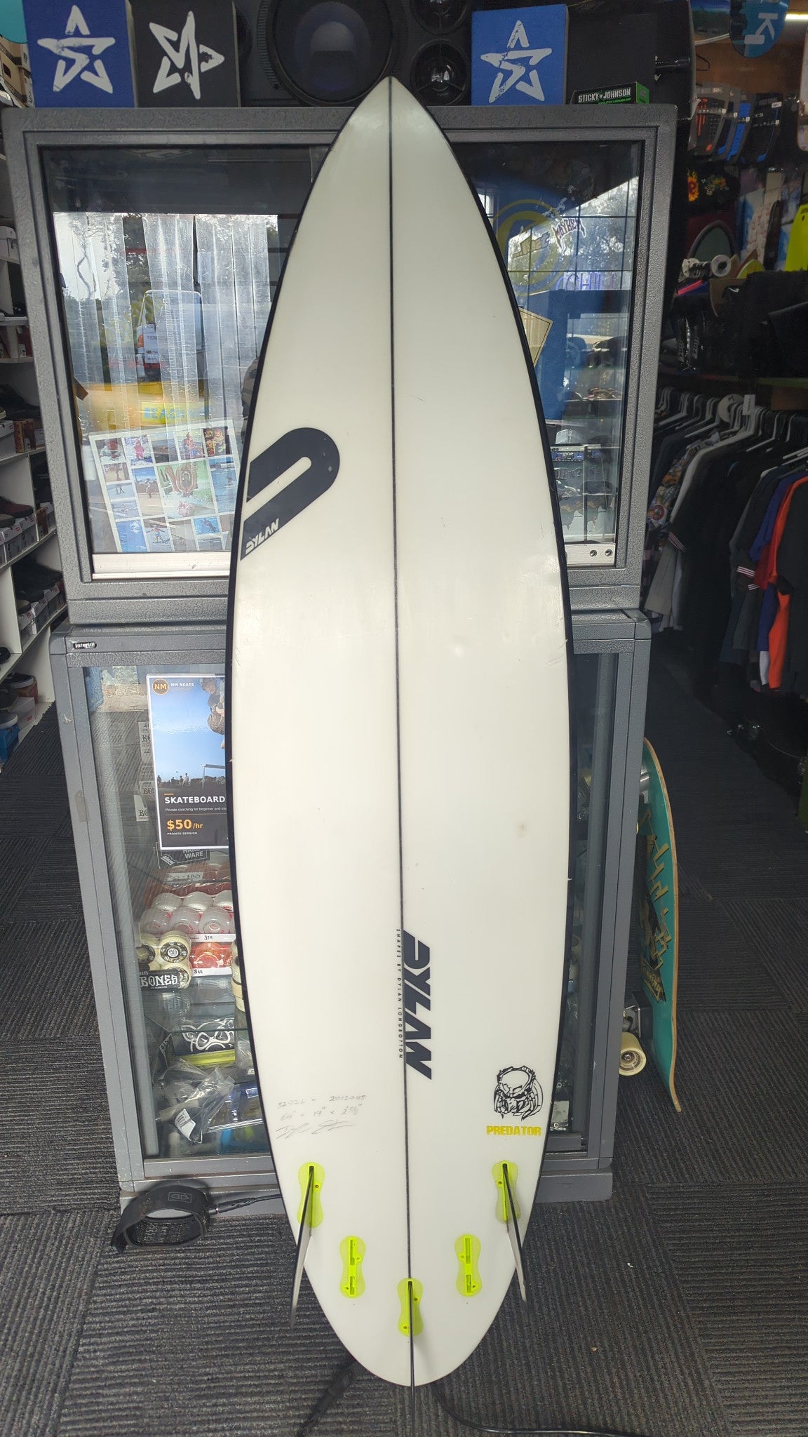 Dylan Longbottom Predator secondhand surfboard bottom