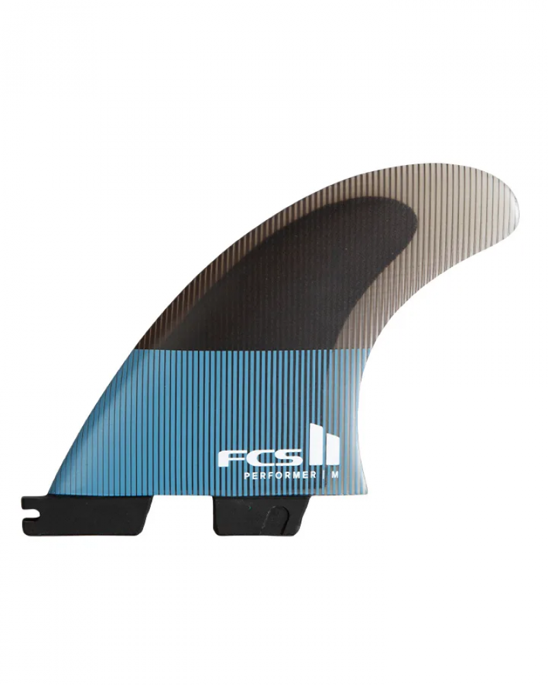 FCS II Performer PC Medium Tri Fins - Tranquil Blue - Medium fin profile