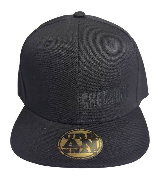 Shed Nine Black Snap Back Cap (Bold Logo) - Shed Nine