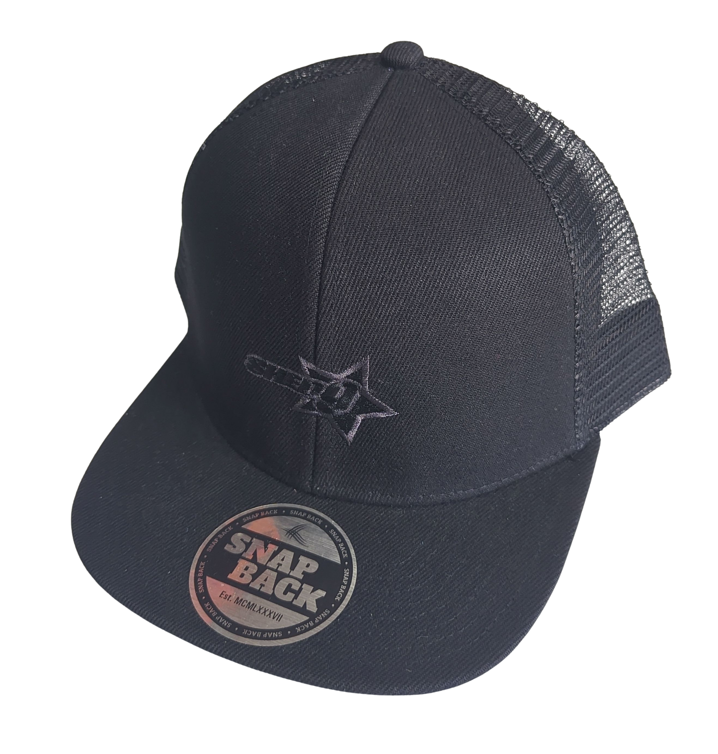 Shed Nine Black Mesh Snap Back Cap (Star Logo) - Shed Nine
