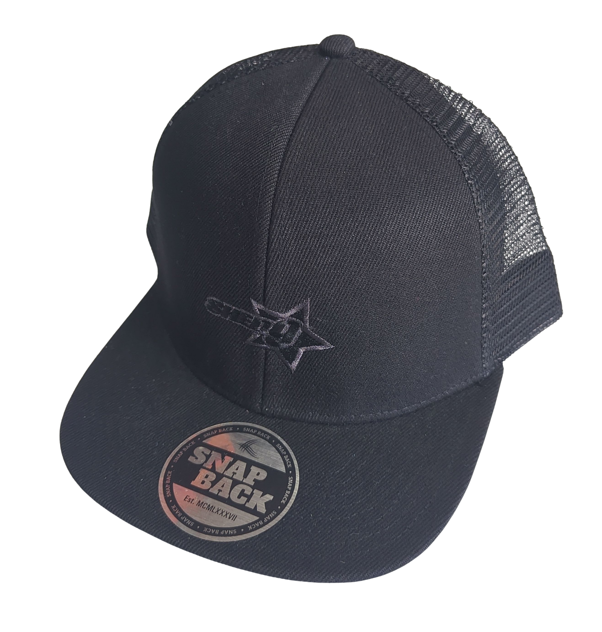 Shed Nine Black Mesh Snap Back Cap (Star Logo) - Shed Nine