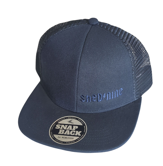 Shed Nine Navy Mesh Snap Back Cap - Shed Nine