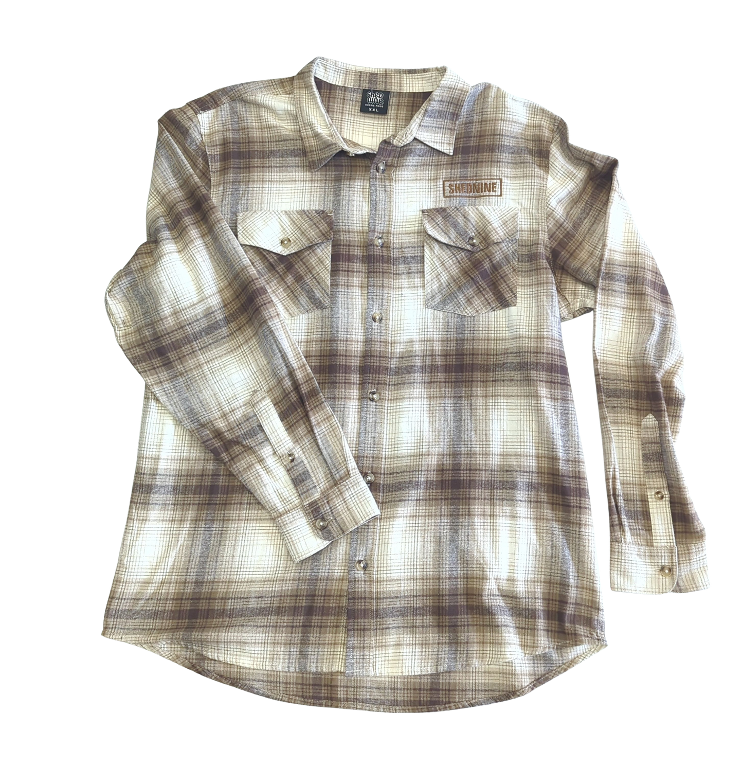 Shed Nine Flannel Long Sleeve Shirt (Bold Boxed SN Logo)