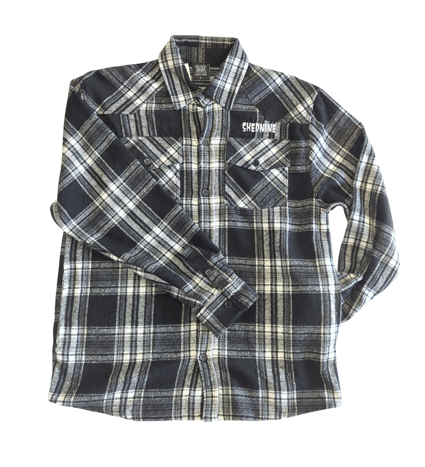 Shed Nine Flannel Long Sleeve Shirt (Bold SN Logo)