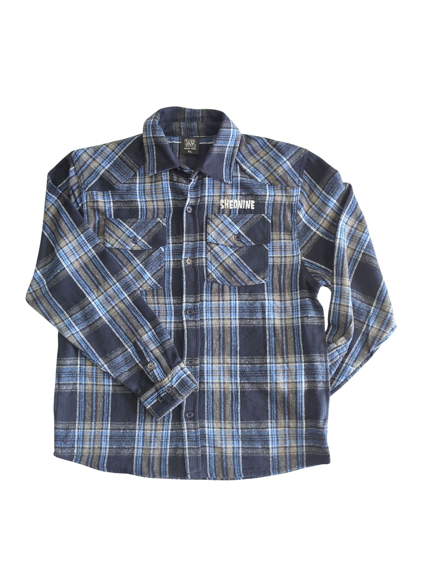 Shed Nine Flannel Long Sleeve Shirt (Bold SN Logo)