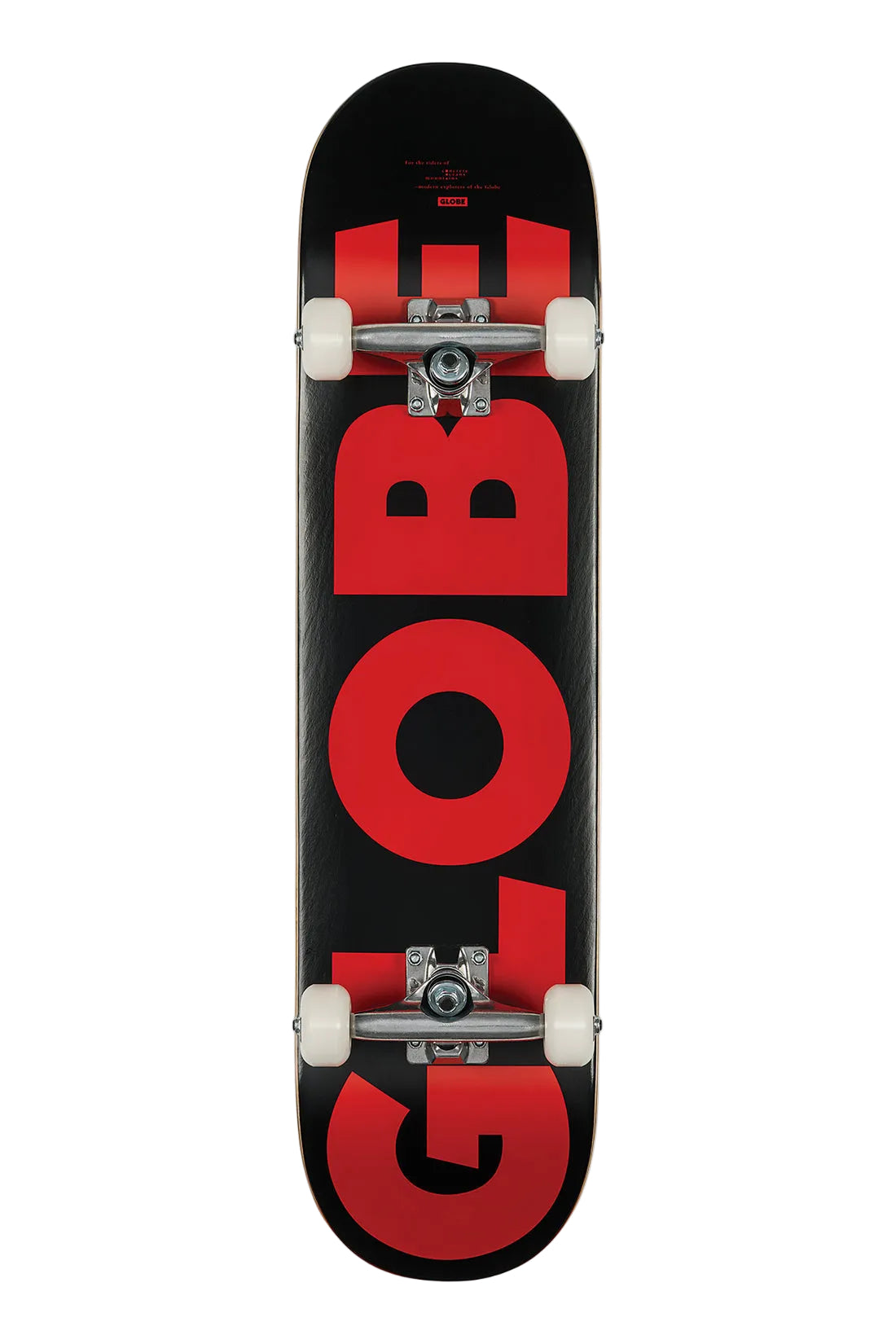 Globe G0 Fubar 7.75 inch Complete Skateboard in Black/Red top view shed nine