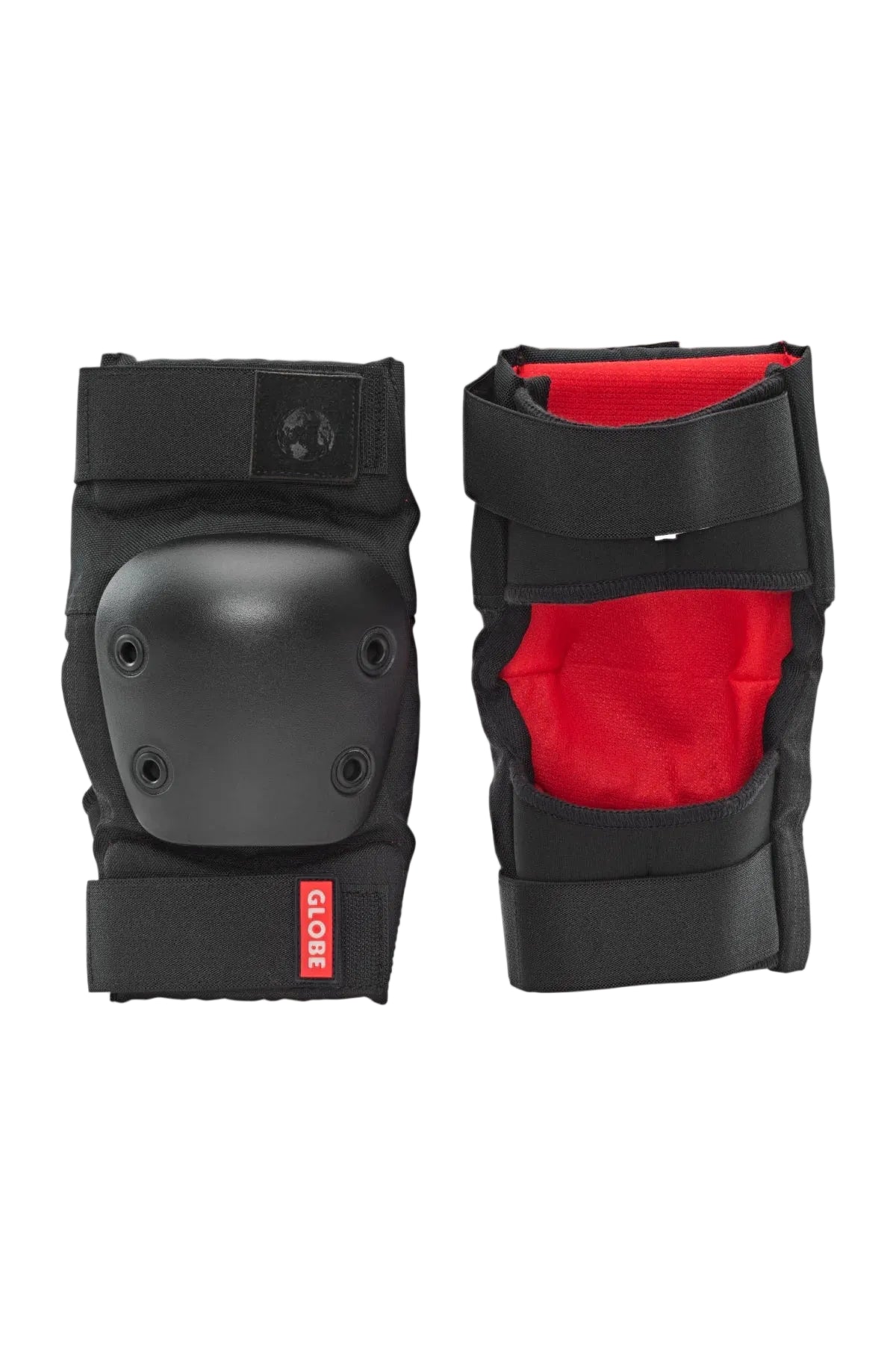 Globe Goodstock Pad Set in matte black knee and elbow pads view shed nine