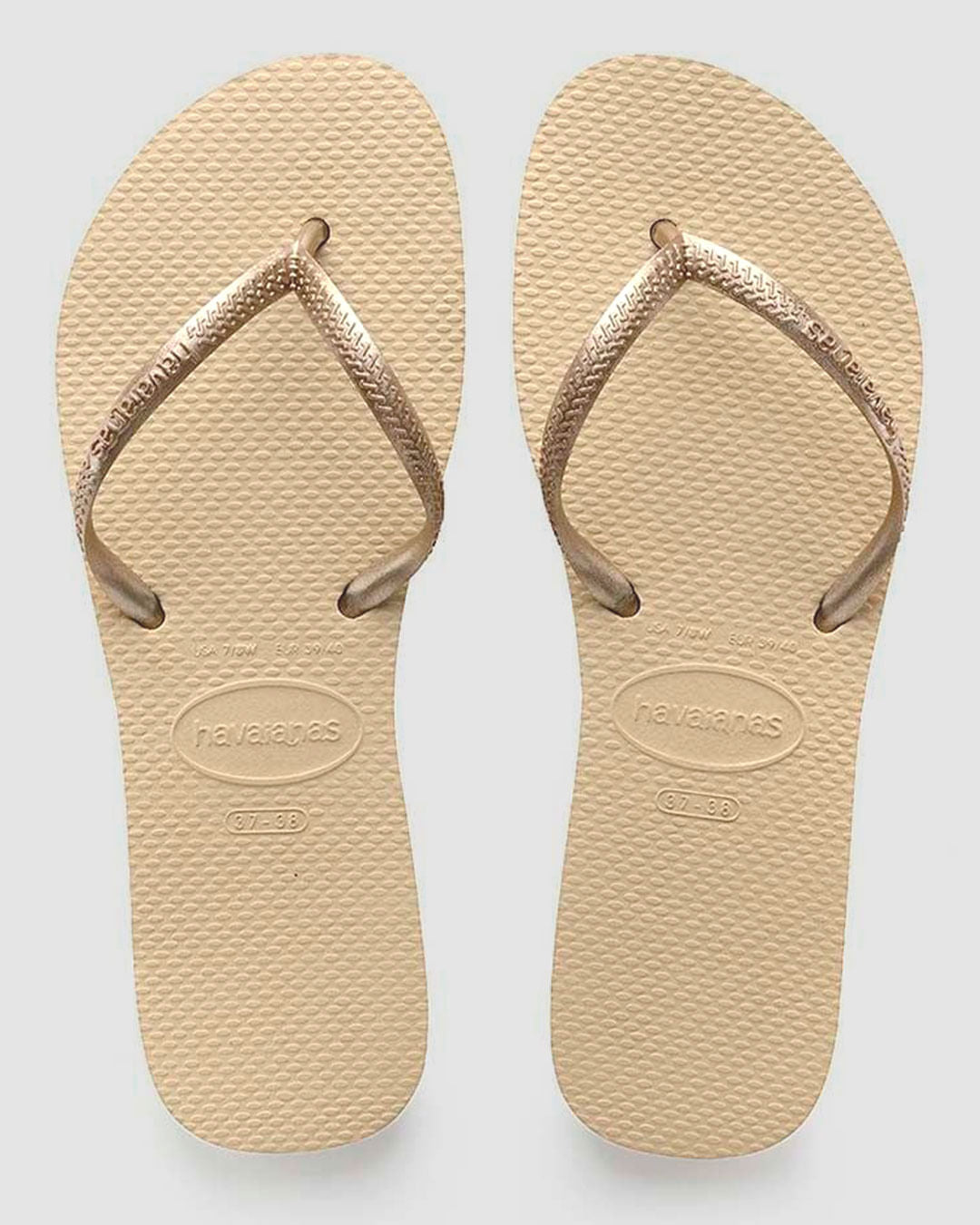 Havaianas Flat Sand Grey (Beige) – pair top view