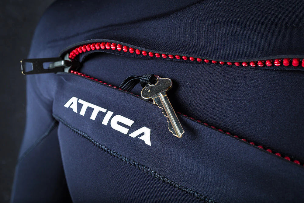 Attica ALPHA Chest Zip 4/3mm Steamer Wetsuit - Black / White