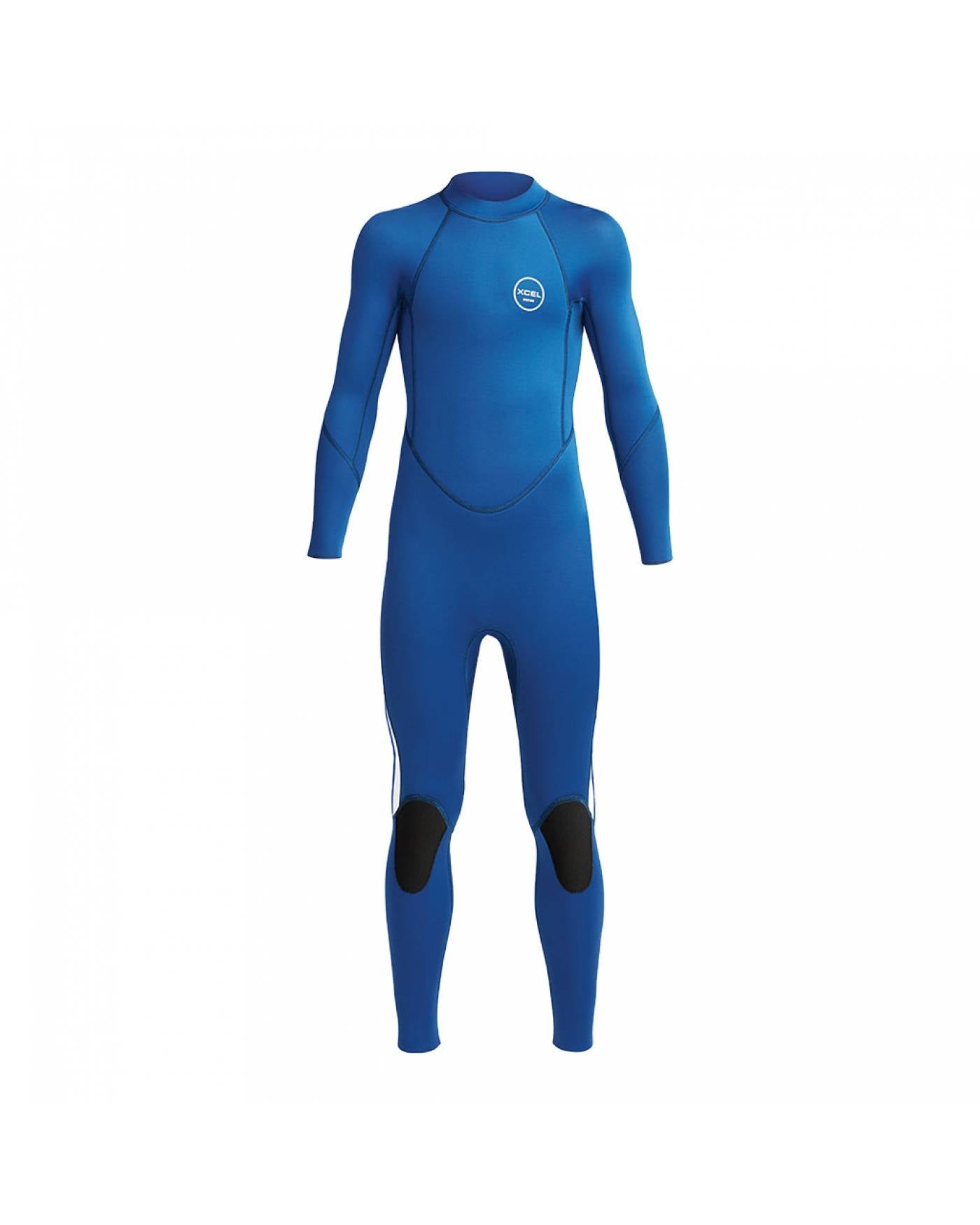 Blue wetsuit with a brand logo on a white background shed nine