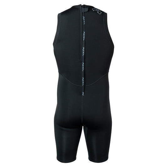 Axis Back Zip 2Mm Short John in Black, back view