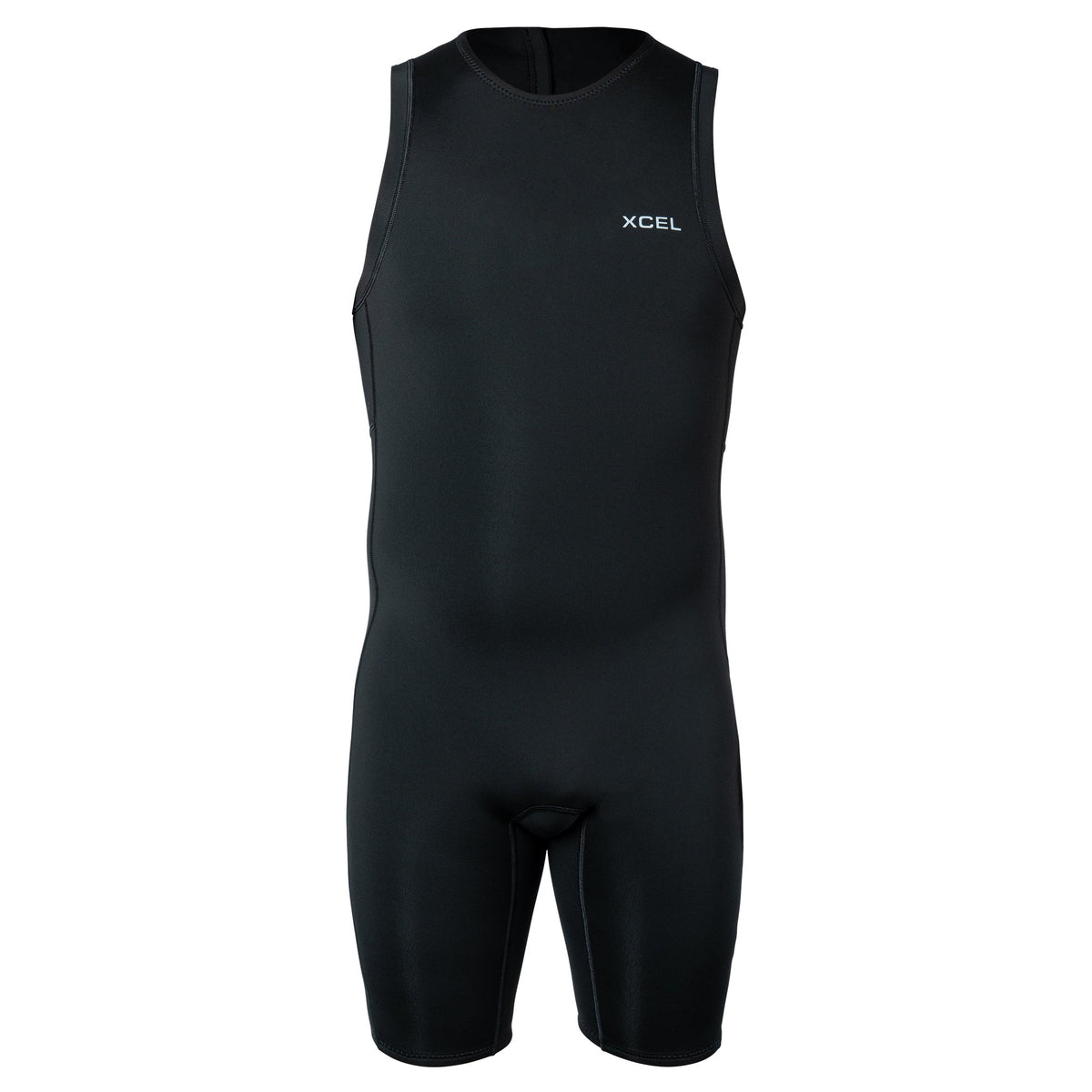 Axis Back Zip 2Mm Short John in Black, front view