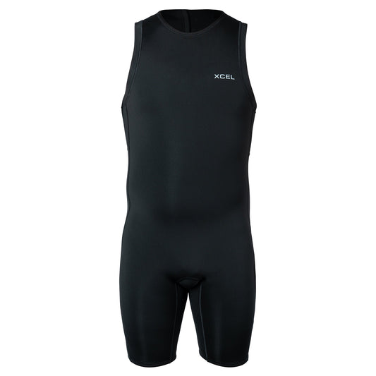 Axis Back Zip 2Mm Short John in Black, front view
