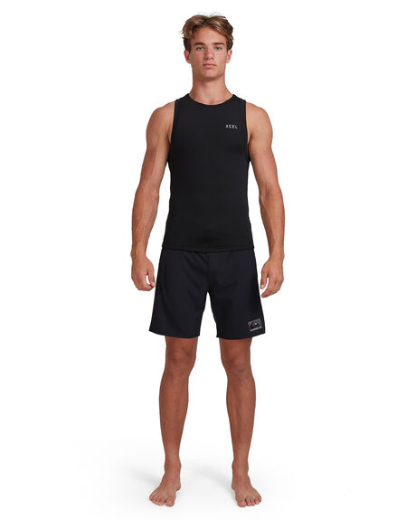 Xcel men's Axis 2/1mm black wetsuit vest, front view