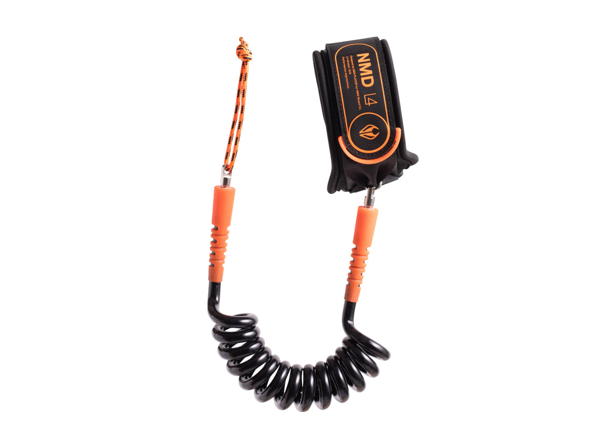 NMD L4 bicep bodyboard leash in Black/Fluro Red