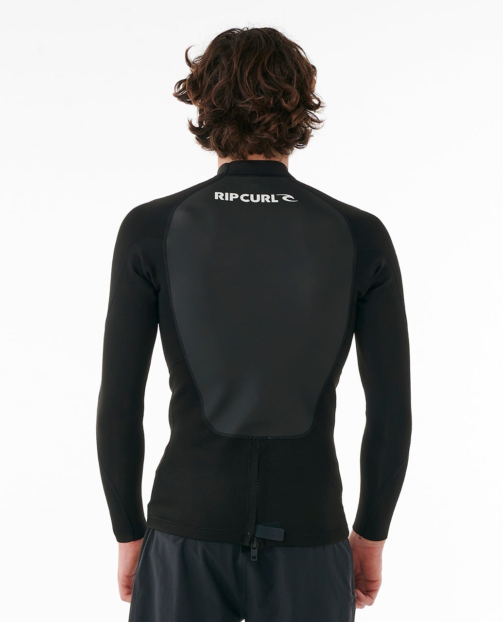 Rip Curl Omega 1.5mm Long Sleeve Wetsuit Jacket - Black, back view