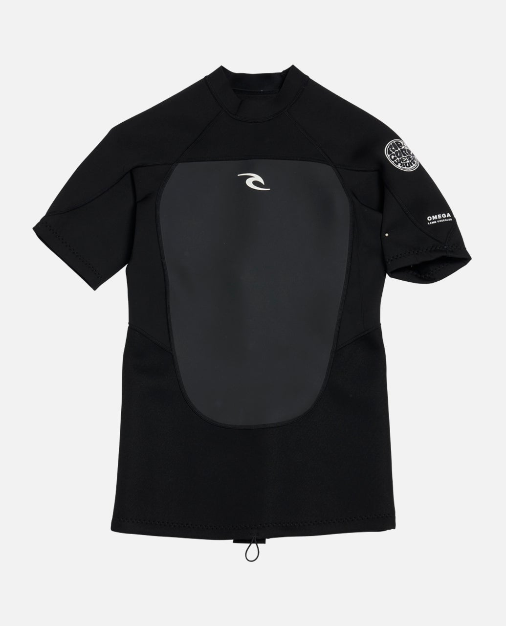Rip Curl Omega 1.5mm Short Sleeve Wetsuit Jacket - Black, front view