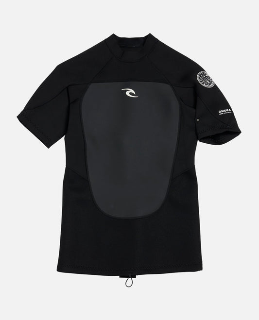 Rip Curl Omega 1.5mm Short Sleeve Wetsuit Jacket - Black, front view