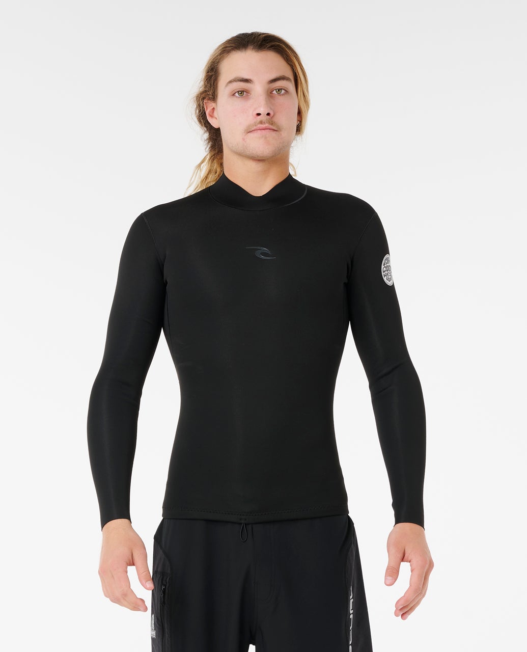 Rip Curl Dawn Patrol 1.5mm Long Sleeve Wetsuit Jacket - Black, front view
