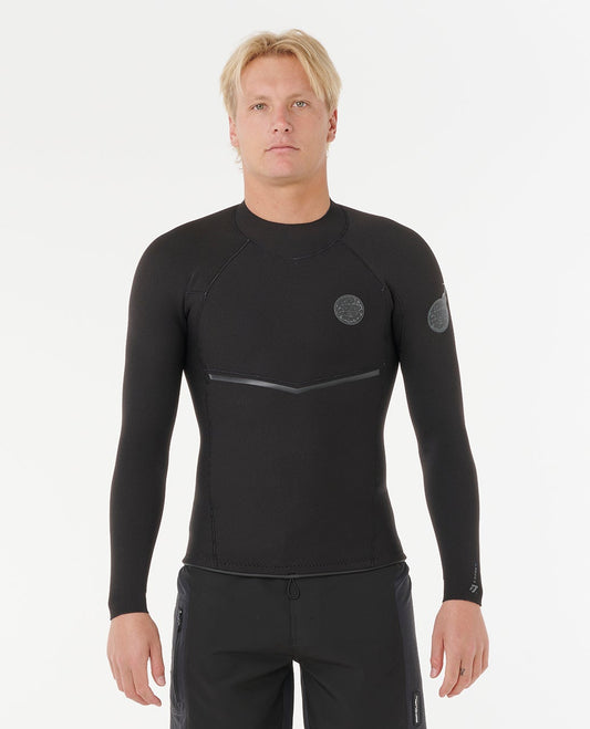 Rip Curl E-Bomb 1.5mm Long Sleeve Wetsuit Jacket - Black, front view