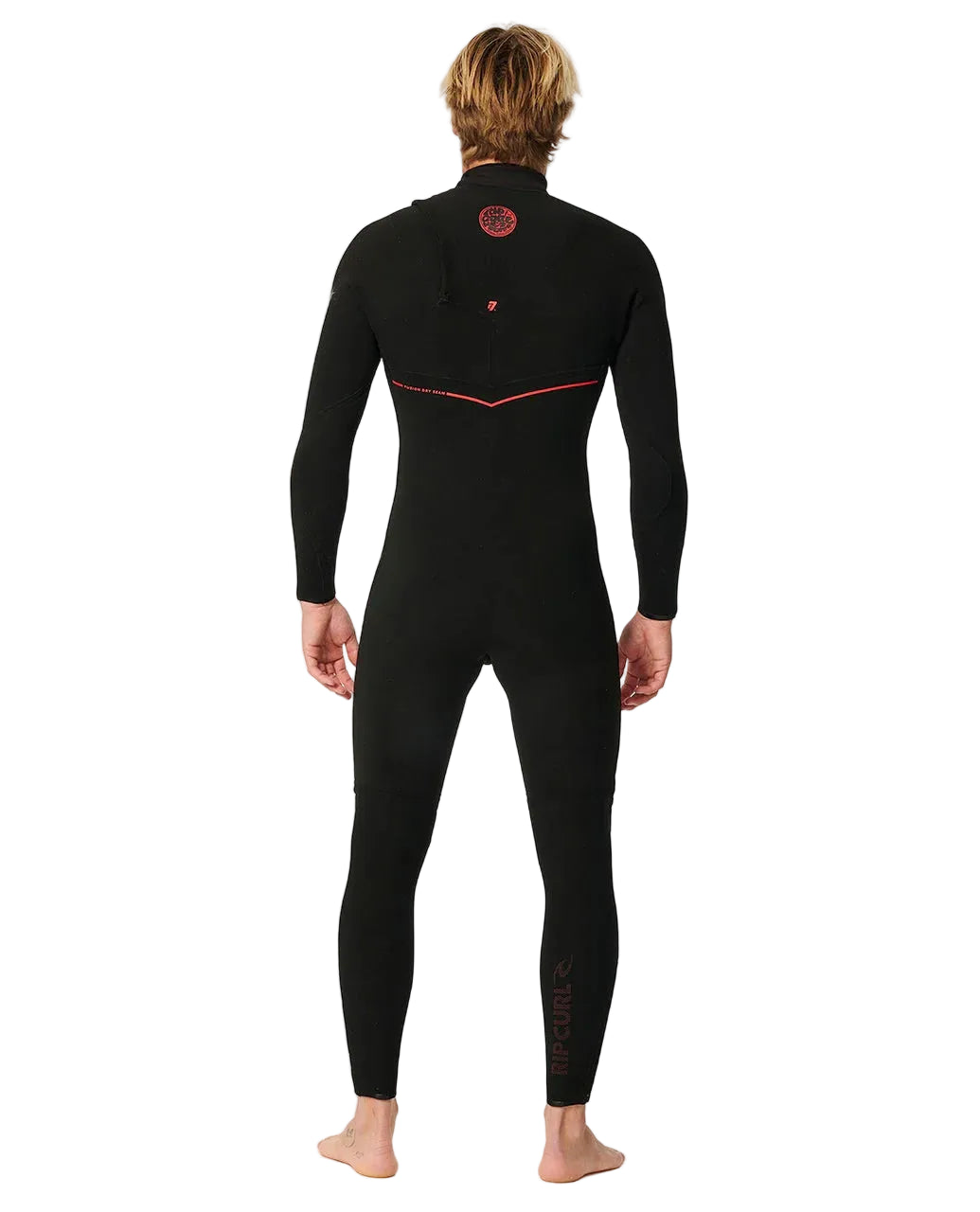 Back view of Rip Curl Flashbomb Fusion Steamer Wetsuit in black Shed Nine