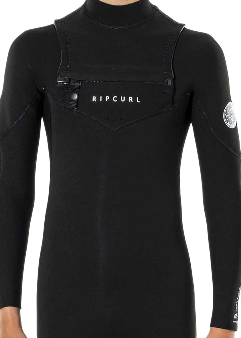 Rip Curl kids cold-water chest zip wetsuit in black shed nine