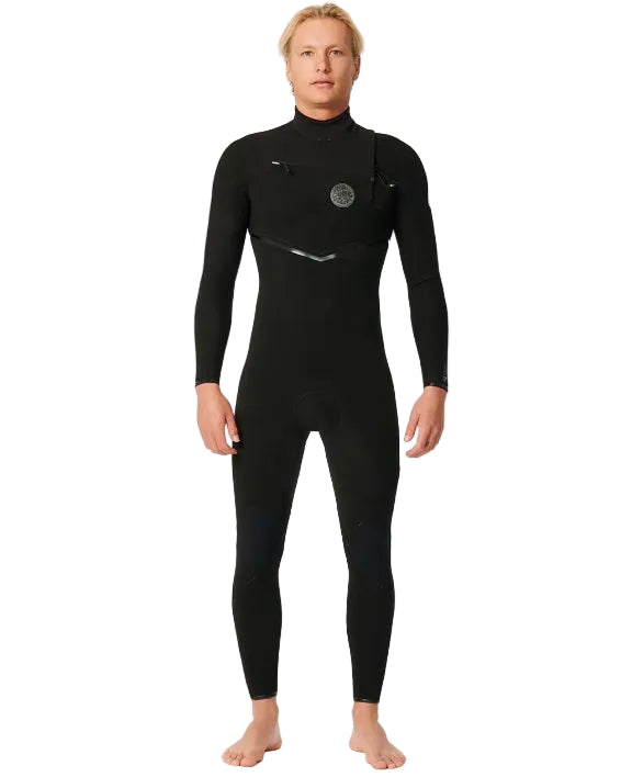 Rip Curl Men’s E-Bomb 4/3 Chest Zip Steamer Wetsuit in Black Shed Nine