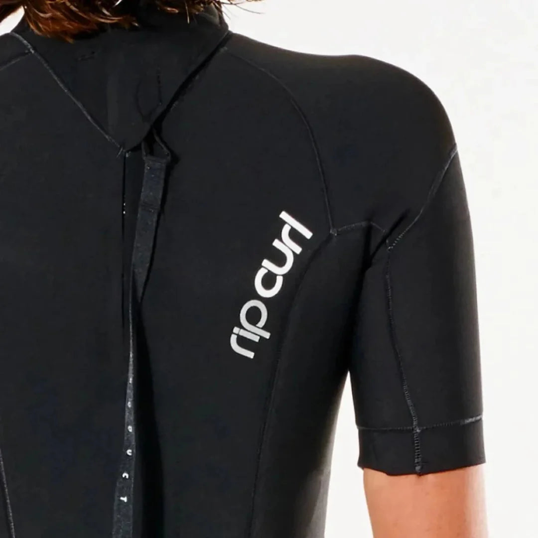 Rip Curl women’s warm-water back zip spring suit in black zip shed nine