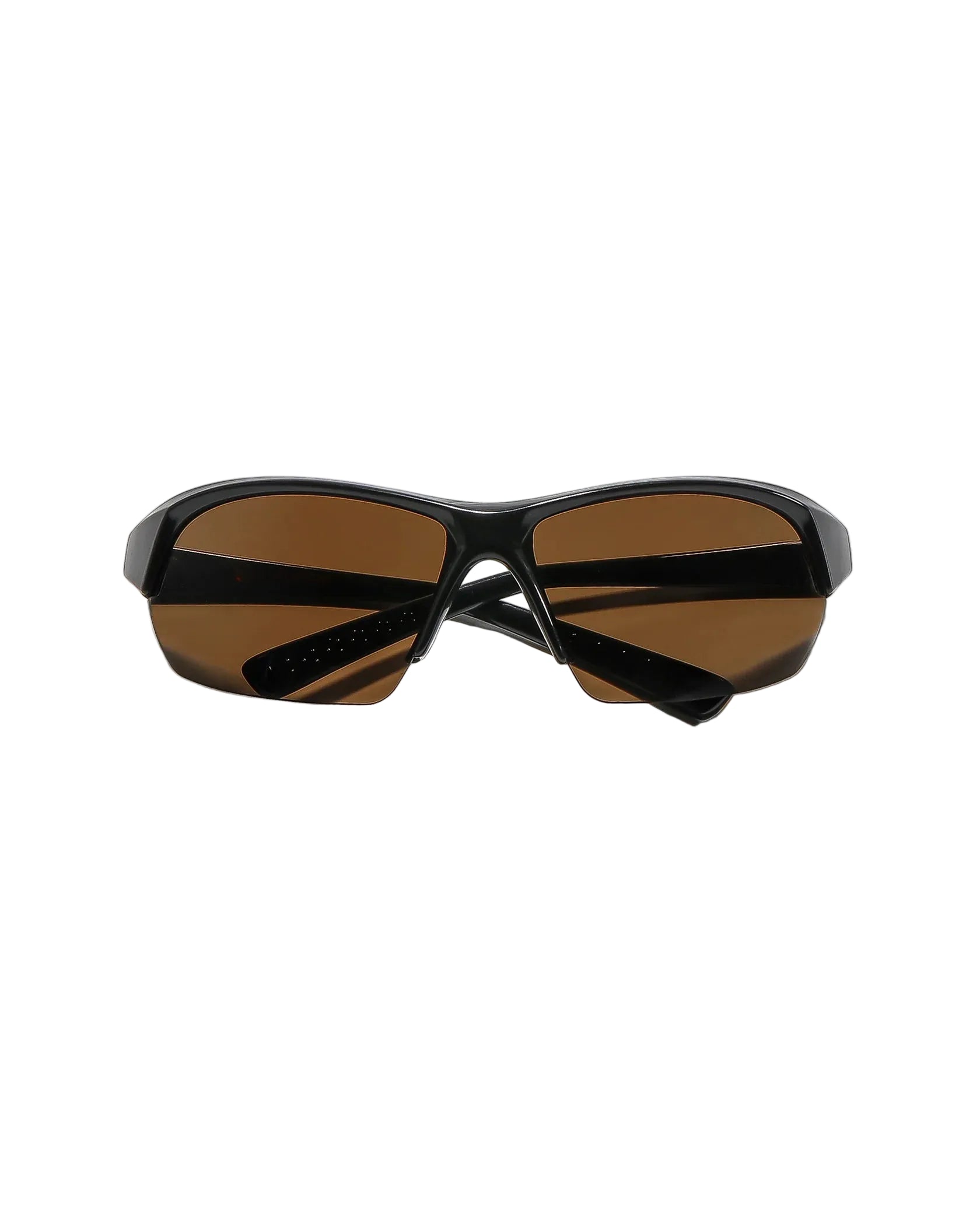 Front angle view of Ritual Vision Break & Enter Sunglasses in Metallic Black / Bronze shed nine