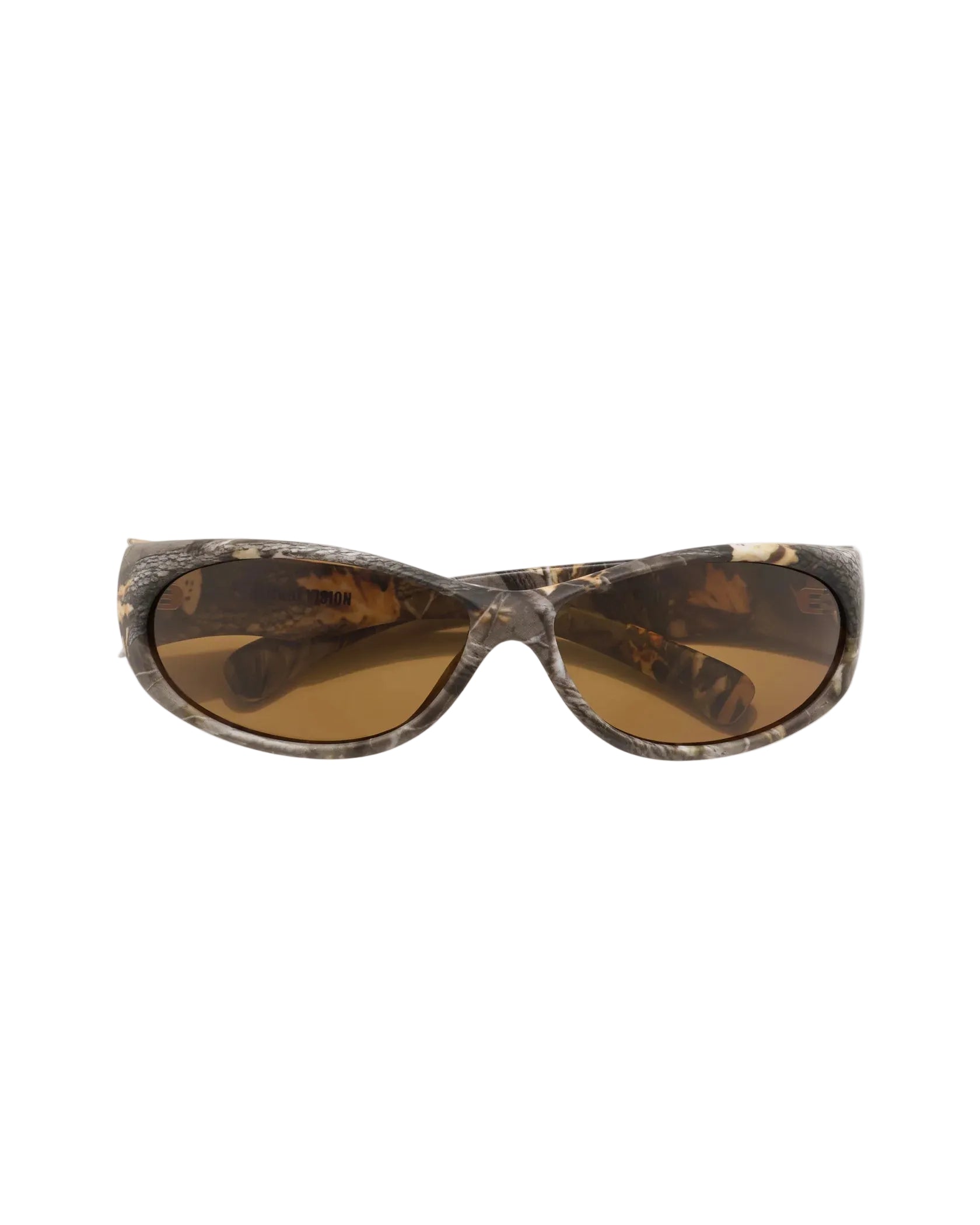 Front angle view of Ritual Vision Demon Speed Sunglasses in Combat / Bronze Polarised shed nine