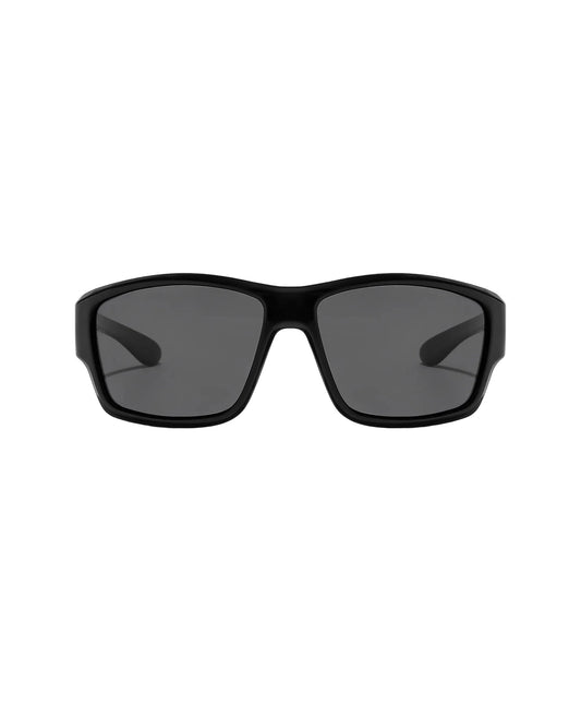 Ritual Vision The Decline Sunglasses in Black / Black Polarised 63 mm front view shed nine