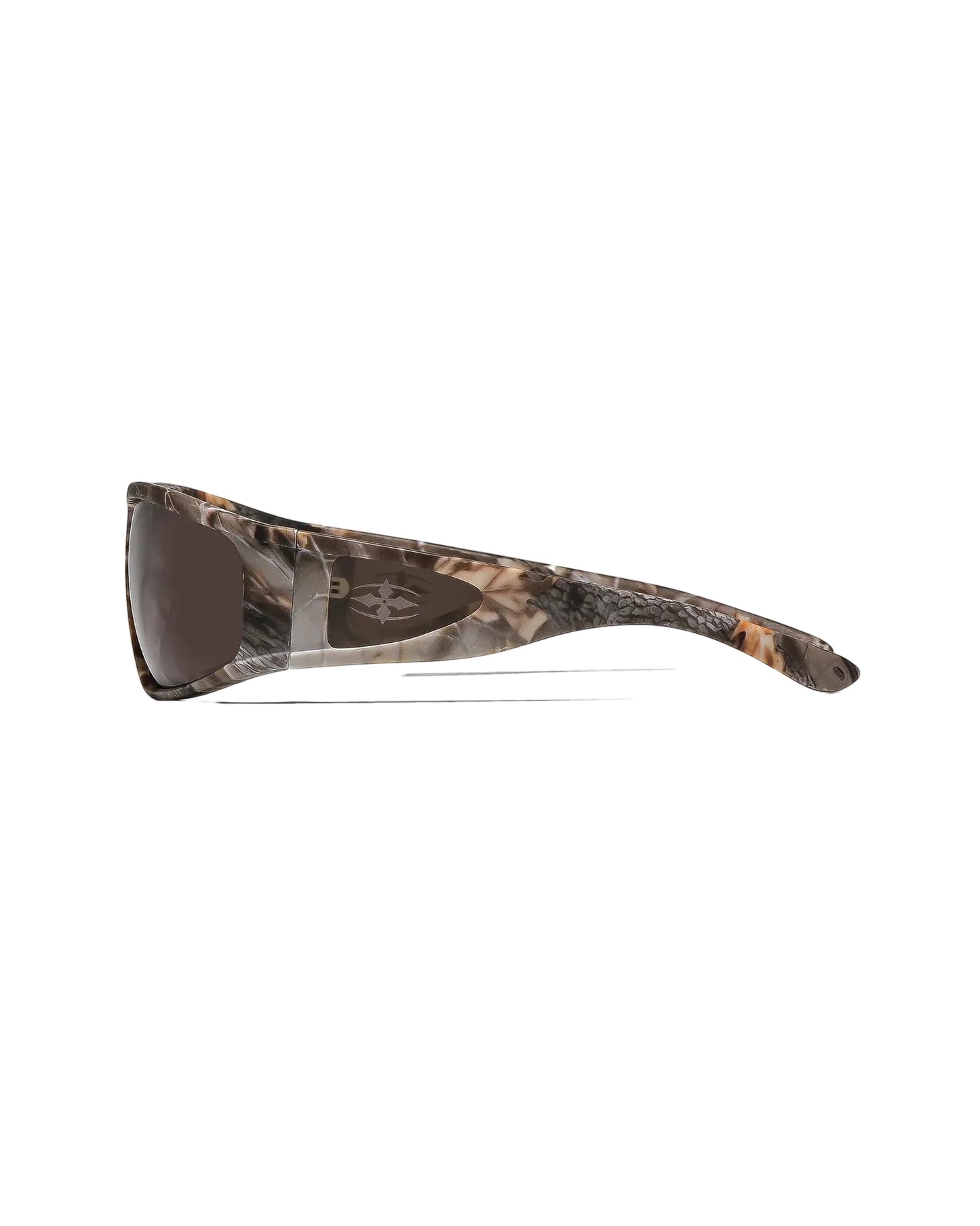 Side profile view of Ritual Vision The Vacationer Sunglasses in Combat / Olive Polarised shed nine
