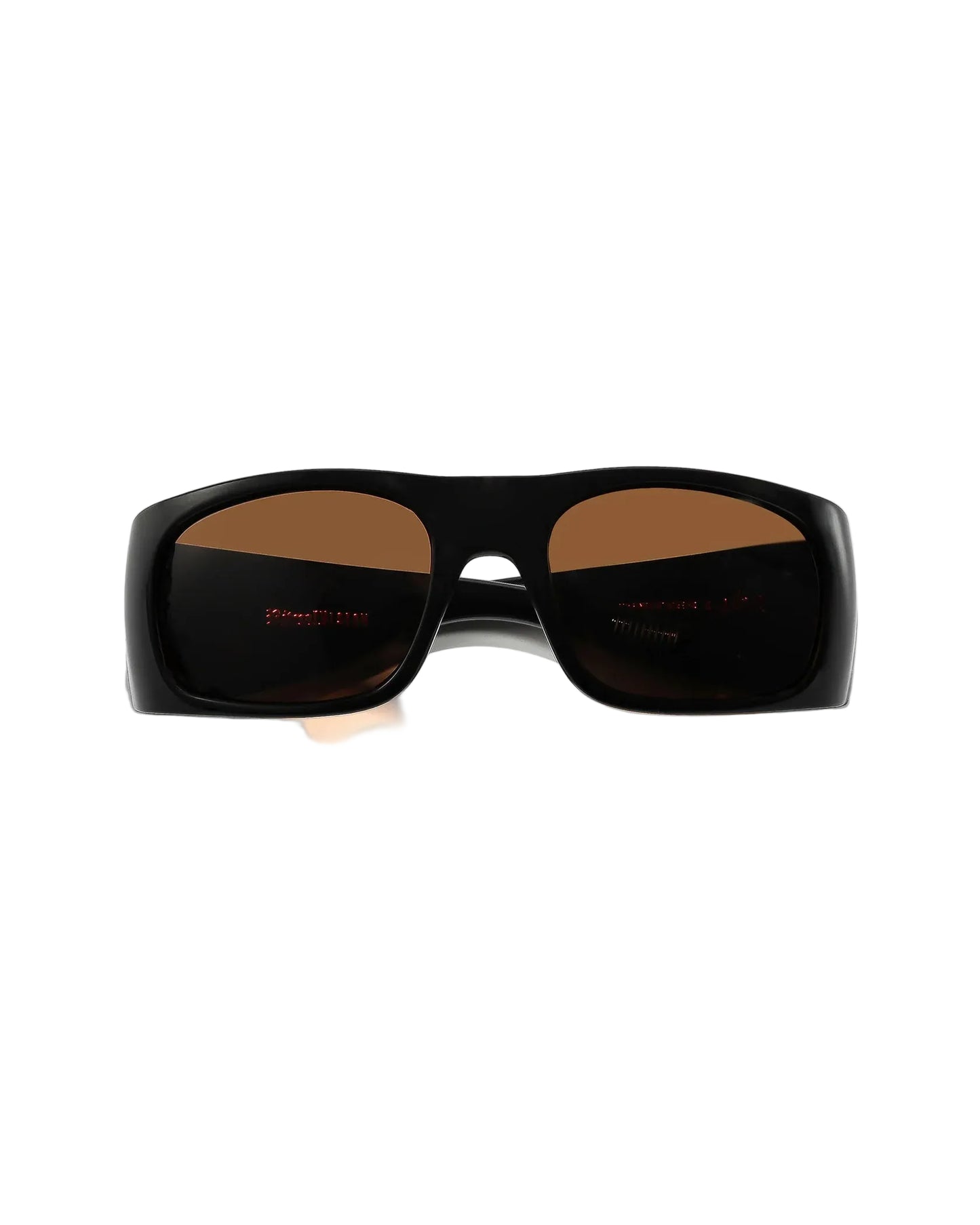 Front angle view of Ritual Vision Transmitter Noa Sunglasses in Polished Black / Bronze Polarised shed nine