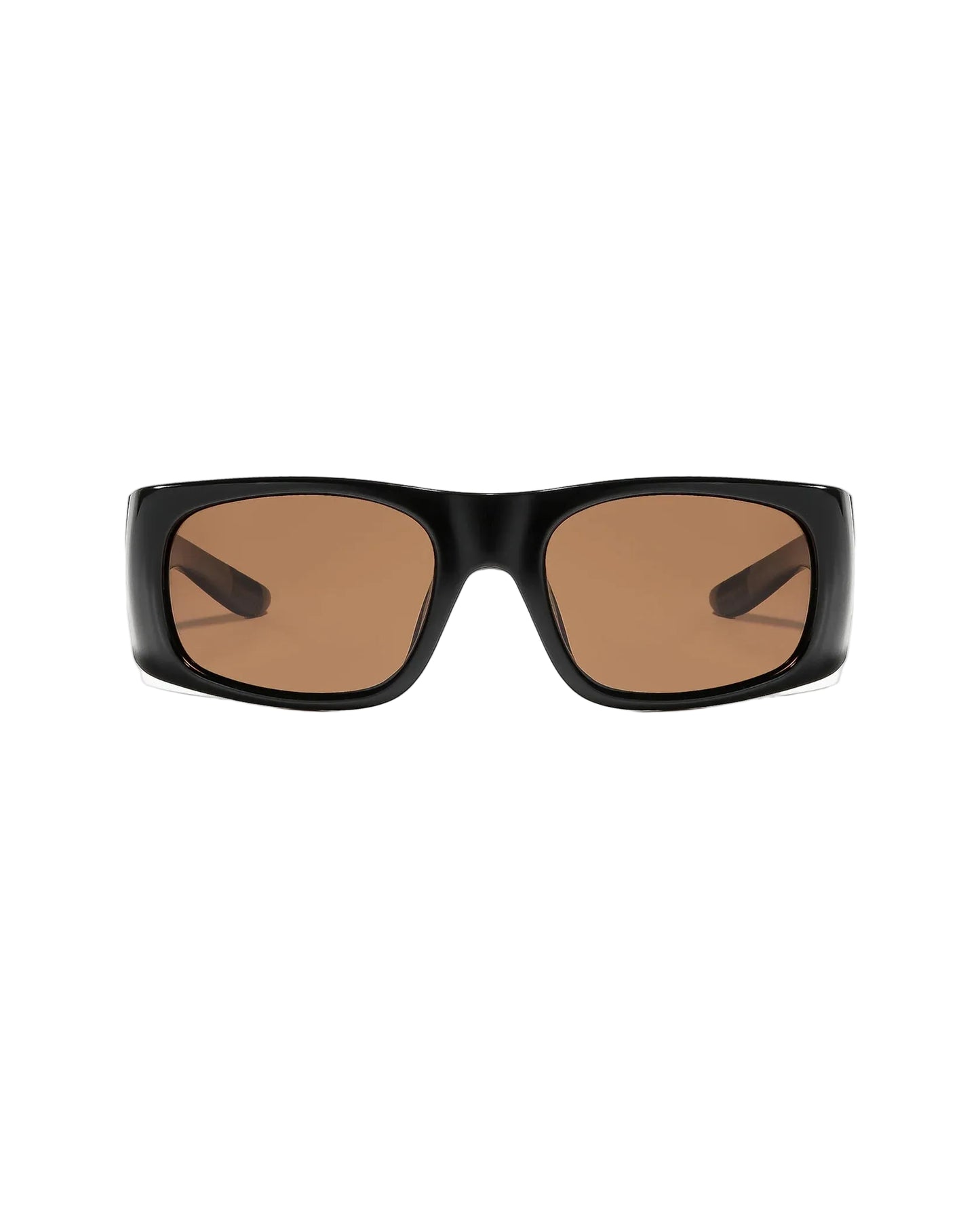 Ritual Vision Transmitter Noa Sunglasses in Polished Black / Bronze Polarised front view shed nine