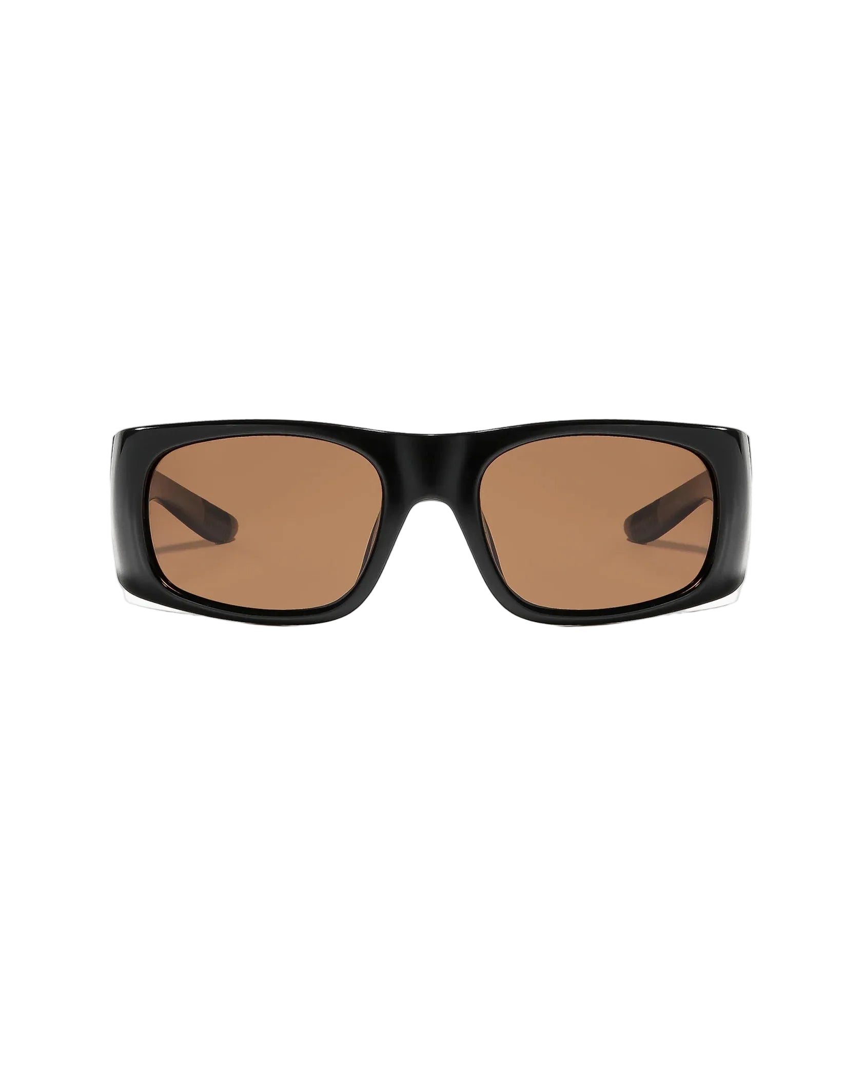 Ritual Vision Transmitter Noa Sunglasses in Polished Black / Bronze Polarised front view shed nine